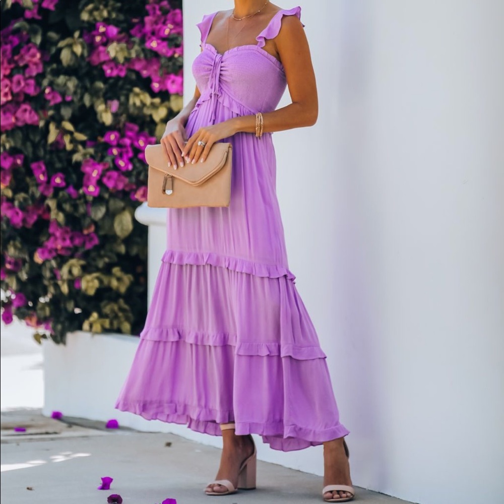 Vici Bodi Smocked Ruffle Tiered Maxi Dress